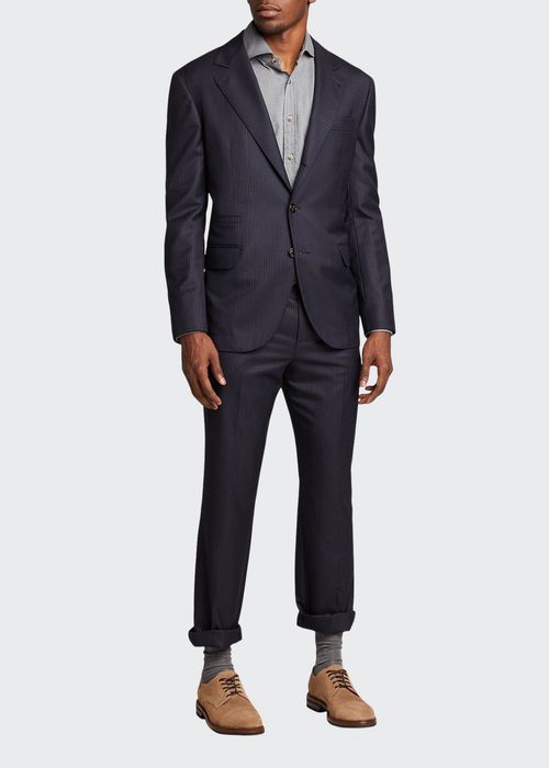Men's Chalk Stripe Super 150s Wool Suit