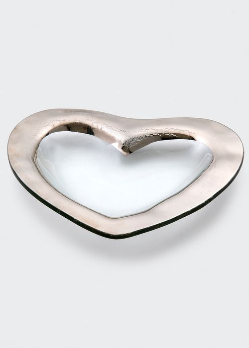 Roman Antique Platinum 8" Heart Bowl