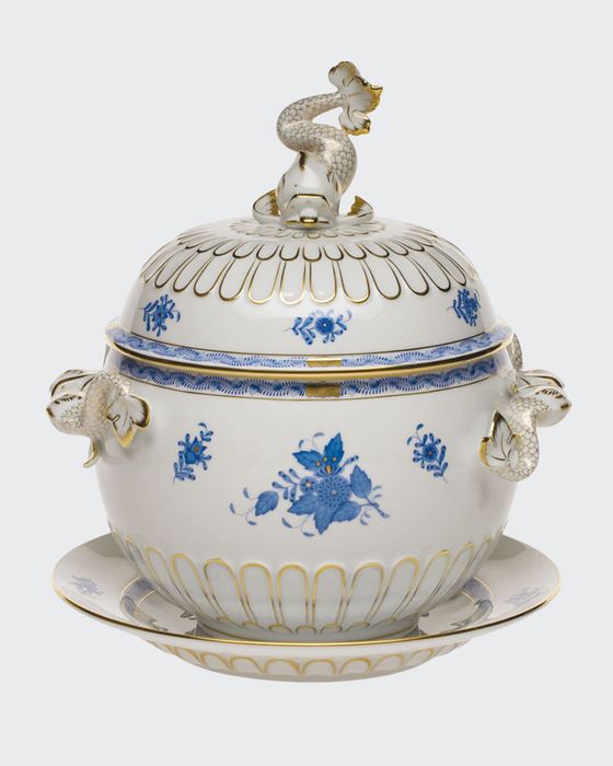 Chinese Bouquet Blue Tureen and Platter