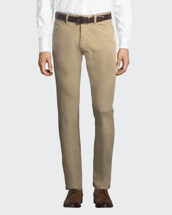 Men's Regular-Fit Cotton Canvas Straight-Leg Pants