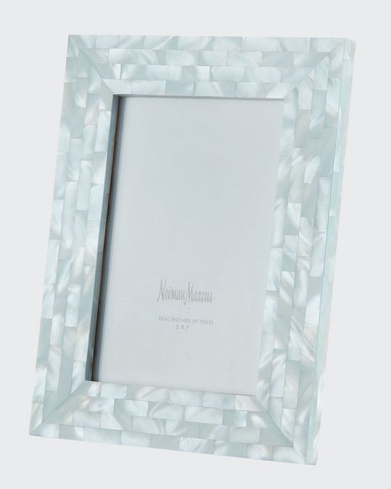 Mother-of-Pearl Picture Frame, Blue, 5" x 7"