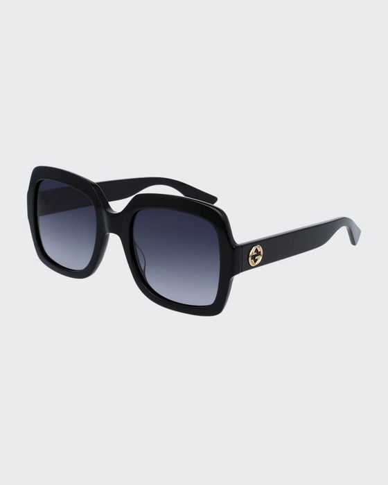 Classic Oversized Rectangular Sunglasses, Black