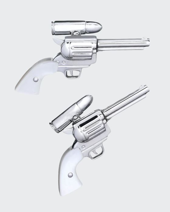 Silver Gun Cuff Links