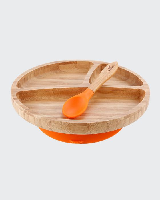 Toddler's Bamboo Plate & Spoon Set