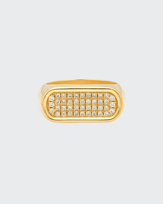 18k Gold 4-Row Diamond Stackable Ring