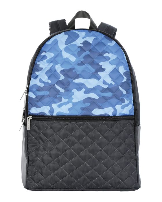 Boy's Camo-Print Faux Leather Quilted Backpack