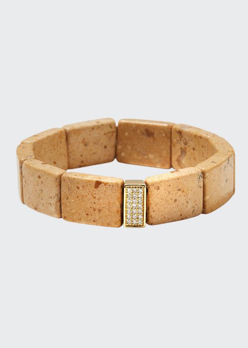 14k Diamond 3-Row Spacer Riverstone Bracelet