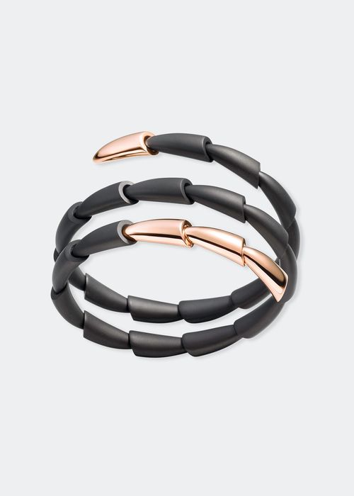 Calla Media Bracelet in Black Titanium and Pink Gold