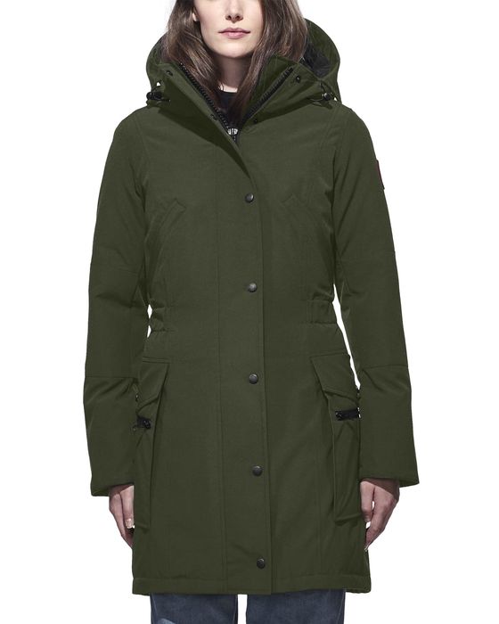 Kinley Hooded Cinched-Waist Parka Coat