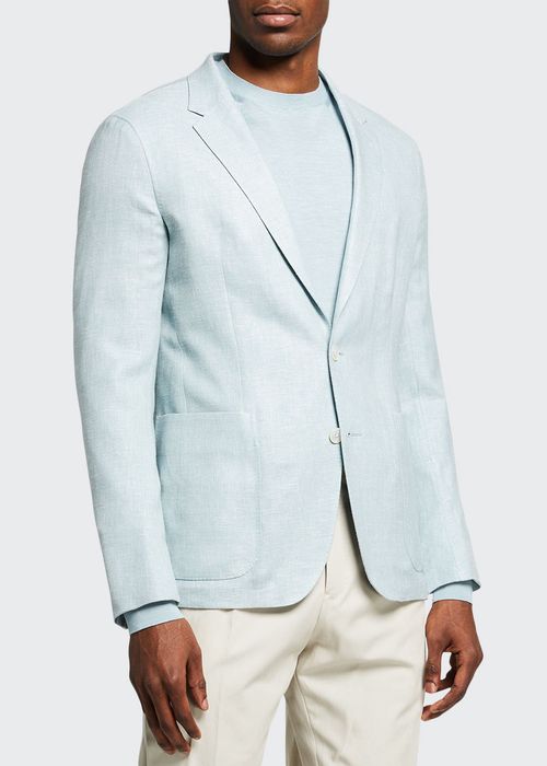 Men's Solid Linen-Blend Blazer