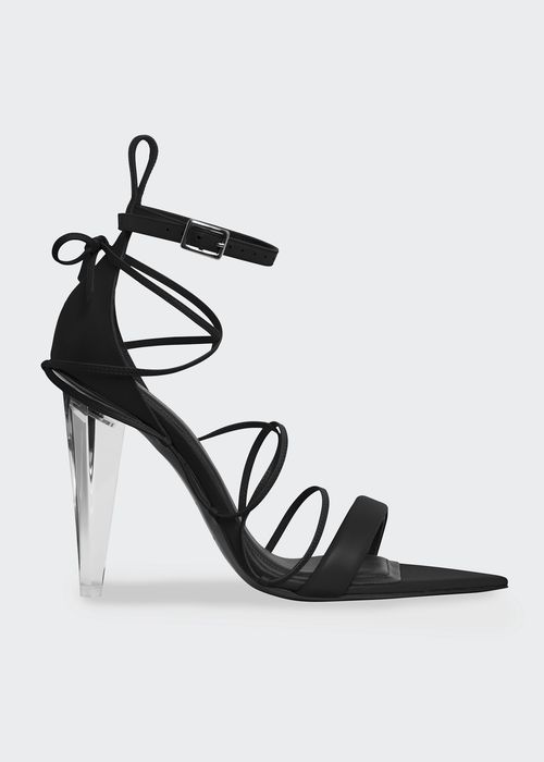Strappy Leather Ice-Heel Sandals