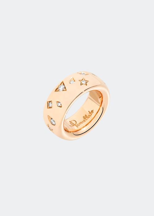 18k Rose Gold ICONICA Ring w/ Diamonds, 0.66tcw, Size 55