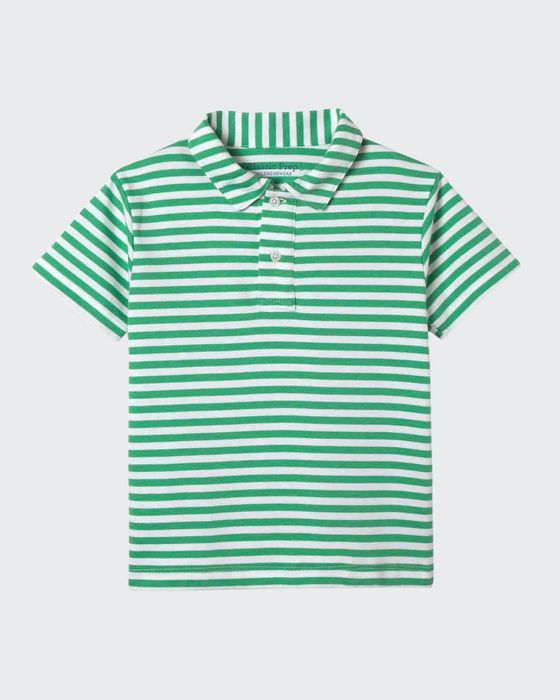 Boy's Henry Striped Short-Sleeve Polo Shirt, Size 3M-14