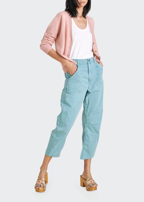 Charlie Barrel-Leg Pants with Patch Pockets