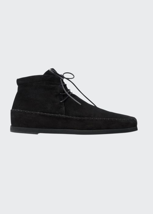 Moccasin Suede High-Top Booties