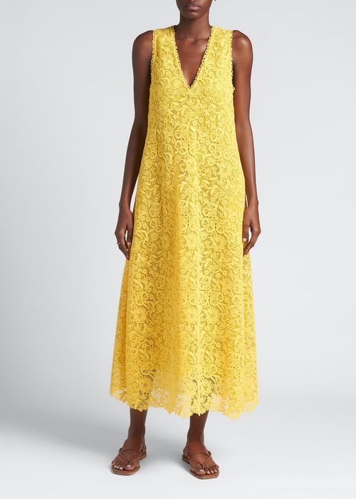 Ameena Infinite Macrame V-Neck Dress