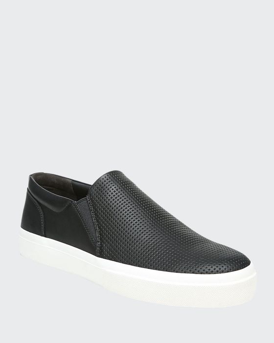 Men's Fletcher Perforated Leather Slip-On Sneakers