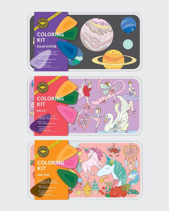 Solar System, Ballerina & Unicorn Coloring Kit