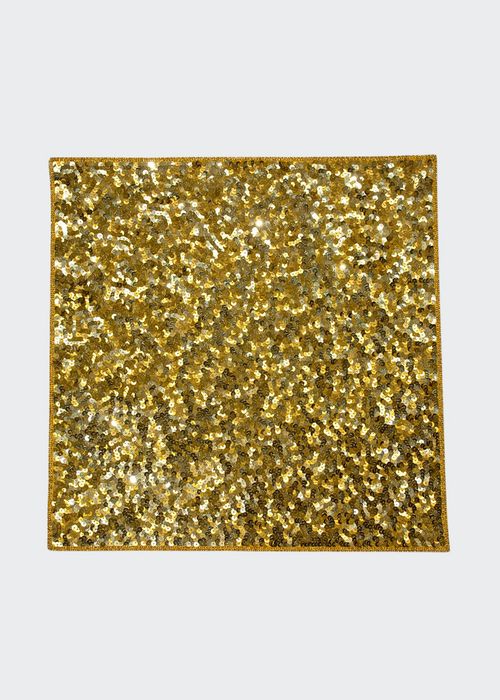 Gold Sequin Square Hand Beaded Placemat