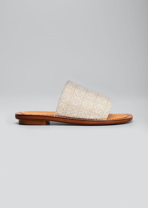 Anagram Jacquard Cotton Slide Sandals