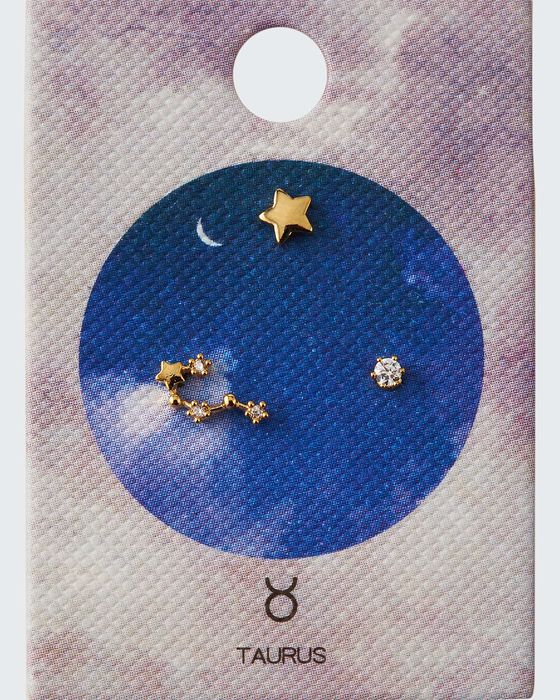 Zodiac Constellation Stud Earrings w/ Cubic Zirconia
