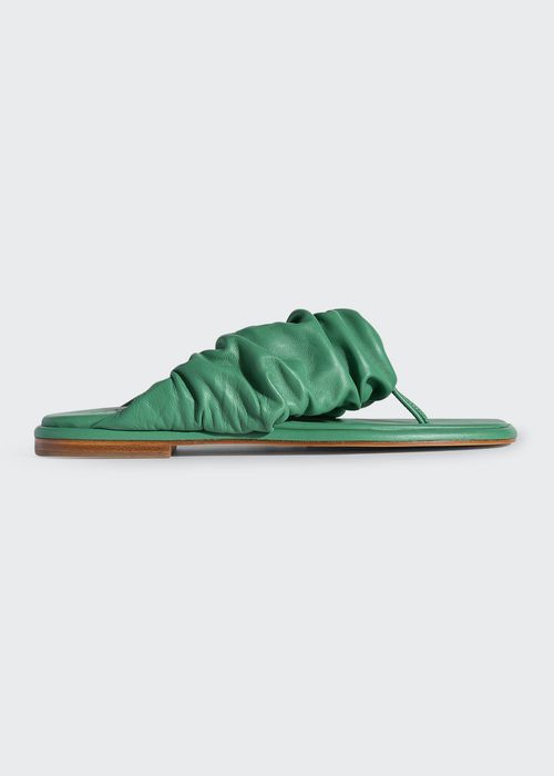 Nuvola Ruched Lambskin Thong Sandals