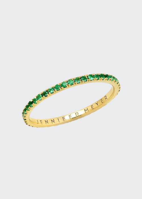 18k Emerald Eternity Band Ring