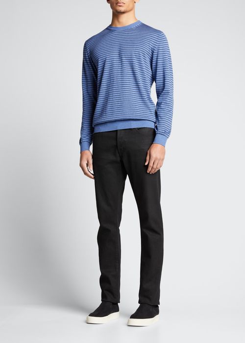 Men's Striped Silk-Cotton Sweater