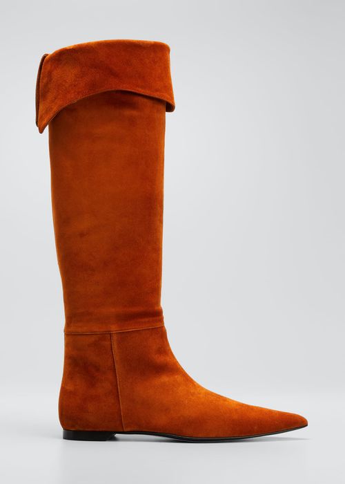 Diego Folded Suede Tall Boots