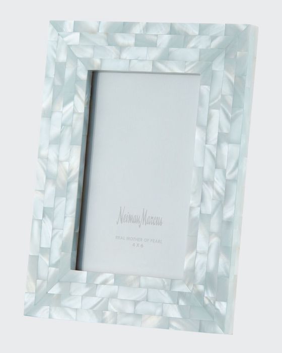 Mother-of-Pearl Picture Frame, Blue, 4" x 6"