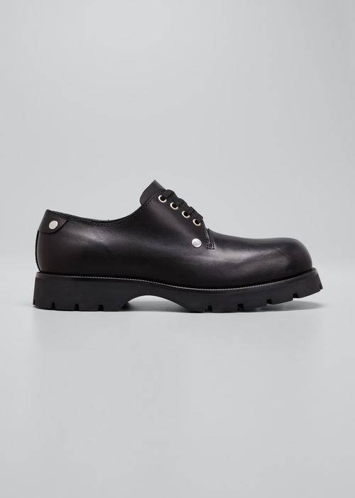 Men's Lug-Sole Calf Leather Derby Shoes
