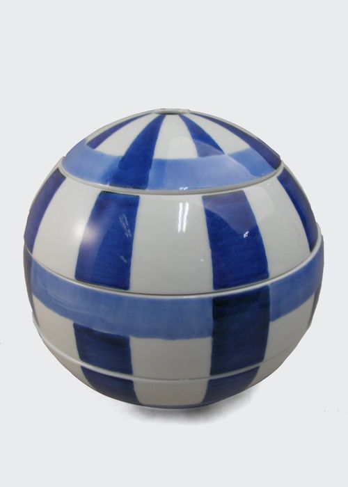 Blue Stripe Sectioned Sphere Bento