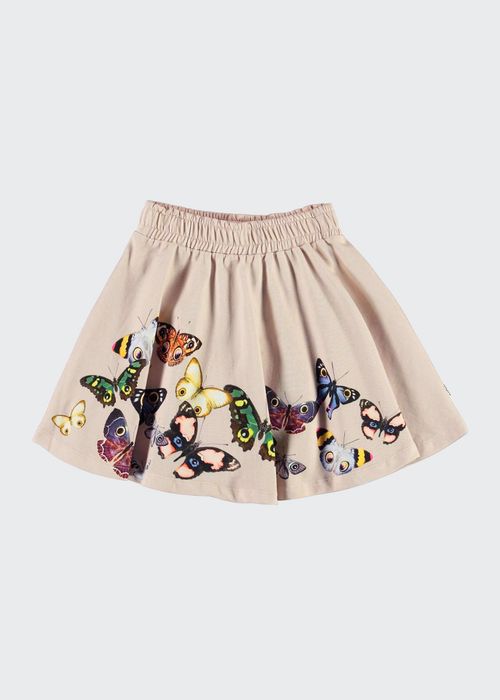 Girl's Barbera Butterfly Printed Sweat Skirt, Size 2-6