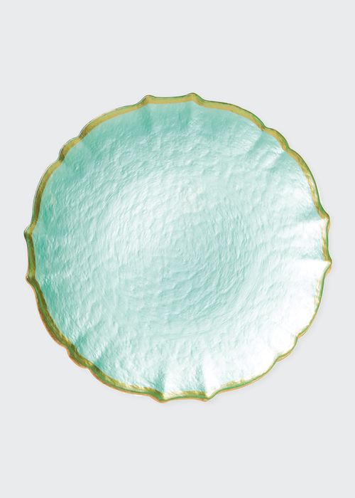 Pastel Glass Salad Plate, Aqua