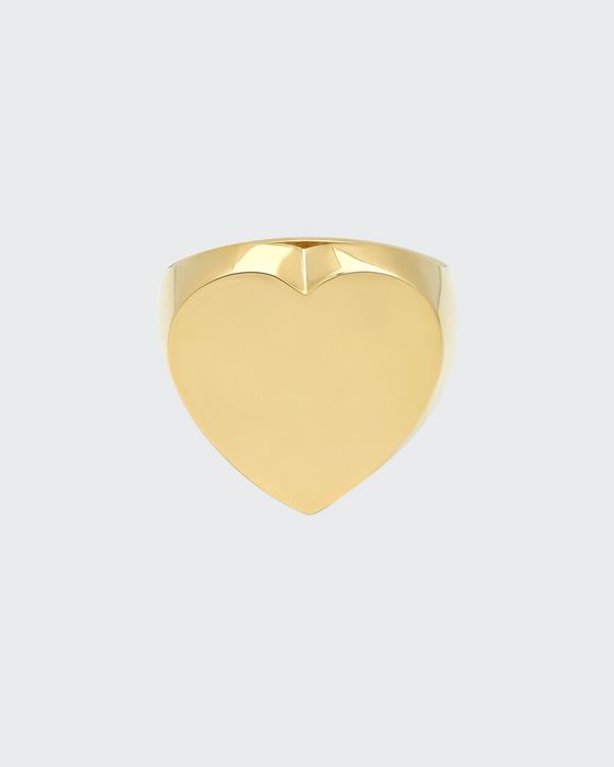 14k Gold Flat Heart Ring