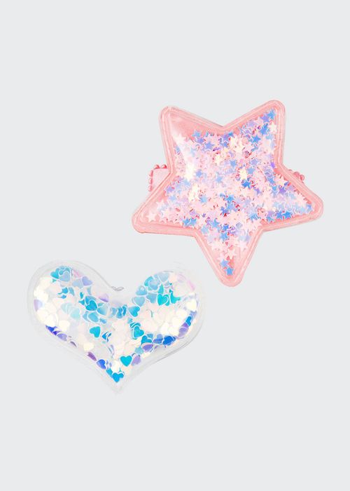 Girl's 2-Piece Star & Heart Confetti Hair Clip Set