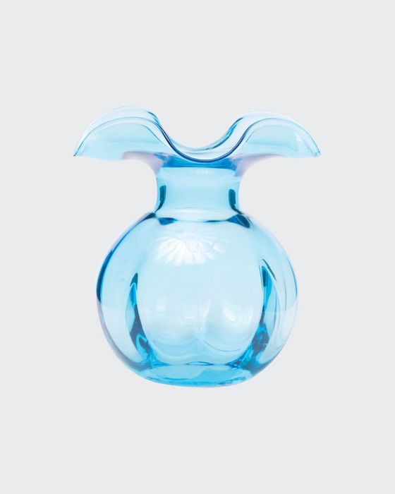 Hibiscus Glass Bud Vase, Aqua