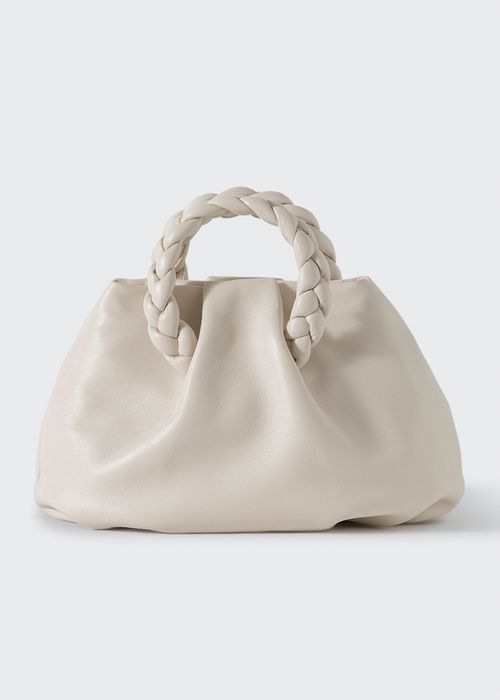 Bombon Braided Leather Top-Handle Bag