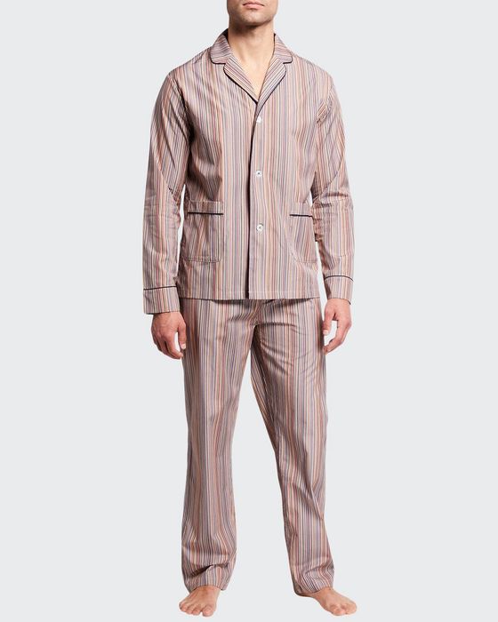 Men's Multi-Stripe Long-Sleeve Pajama Set