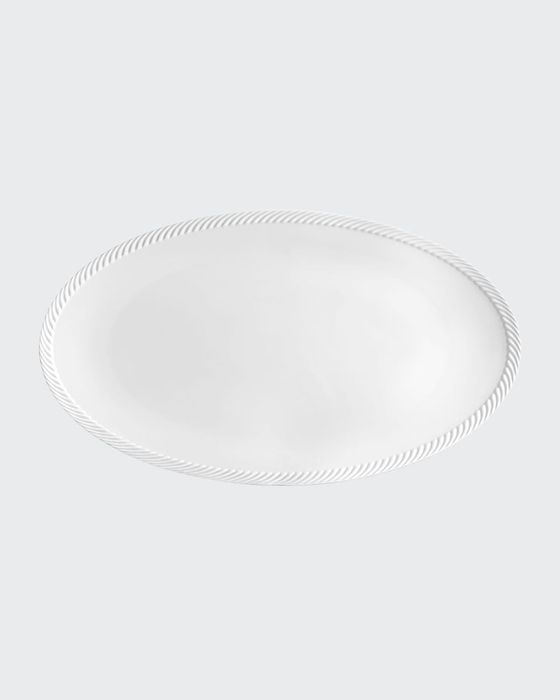 Corde Large Oval Platter, White