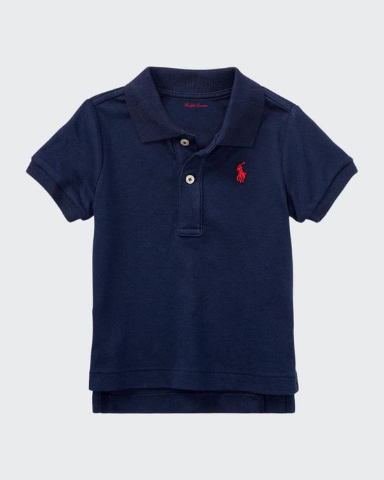 Interlock Polo Knit Shirt, Size 3-24 Months