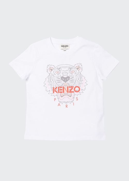 Girl's Tiger Logo T-Shirt, Size 6-12