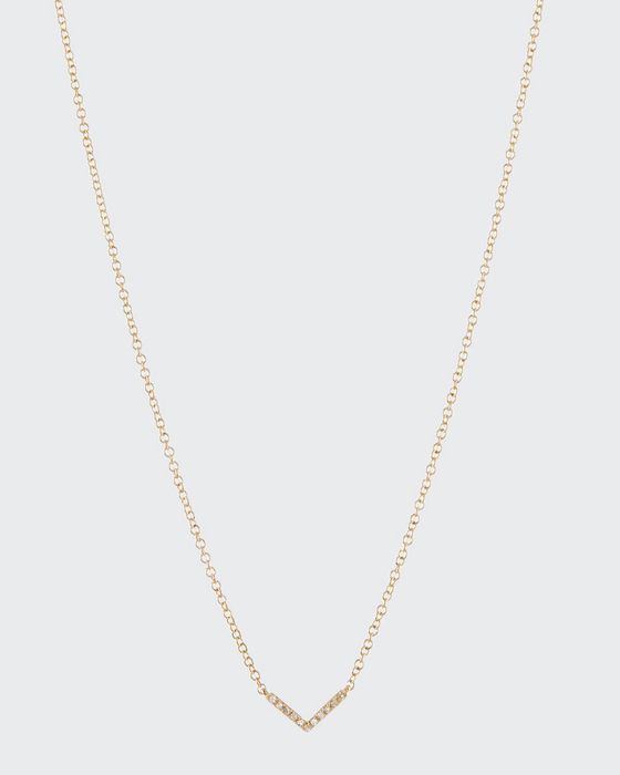 Mini Diamond Chevron Pendant Necklace