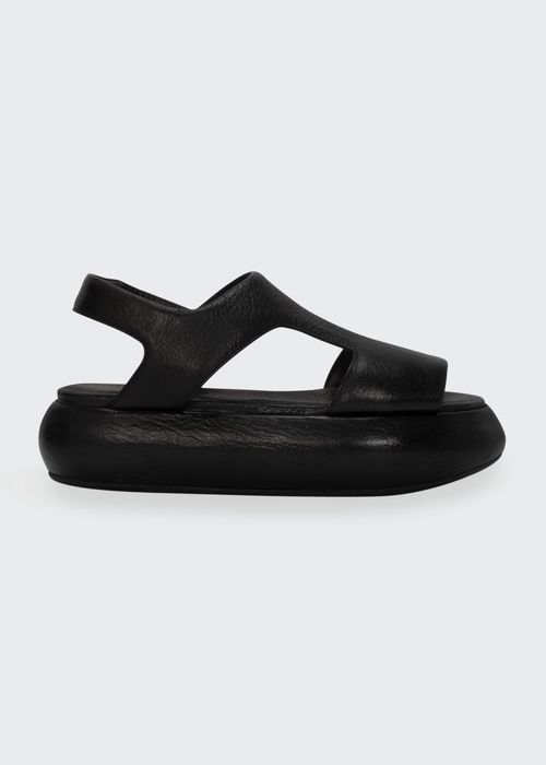 Leather Platform Slingback Sandals