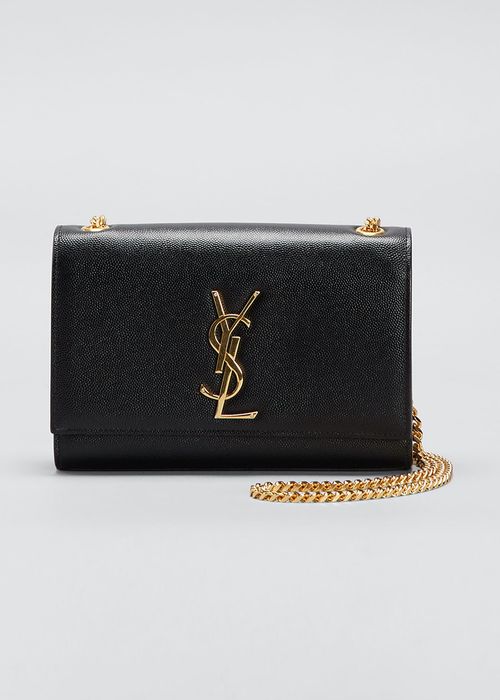 Kate Small YSL Monogram Grain de Poudre Crossbody Bag on Chain