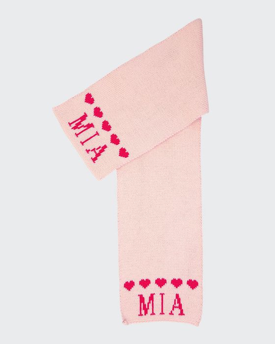 Kid's String of Hearts Scarf, Personalized