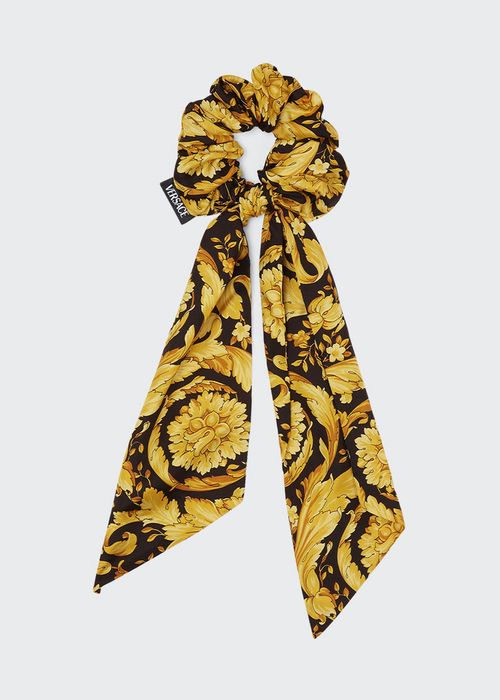 Barocco-Print Tie Scrunchie