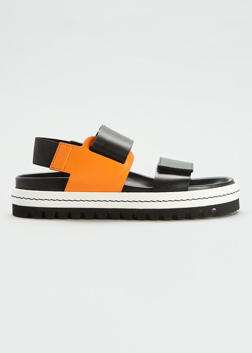 Colorblock Leather Dual-Grip Sporty Sandals
