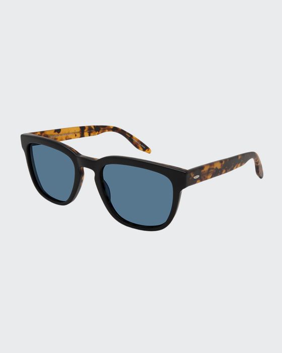 Men's Coltrane Square Acetate Sunglasses, Black/Tortoiseshell