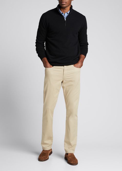 Men's Solid Cashmere Quarter-Zip Sweater